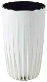 Kvetináč PÁSIKOVANÝ ECO IV 30 cm biely