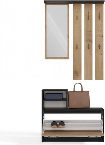 Predsieňová stena GARDE 85 cm antracit/dub artisan