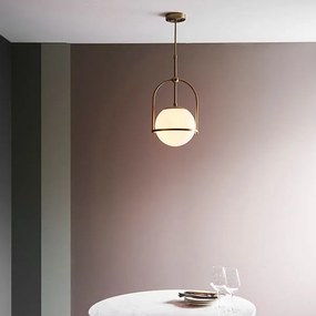 Endon 90844 - Luster na tyči ONTARIO 1xE27/10W/230V mosadz