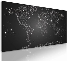 Obraz mapa sveta tvorená sieťami
