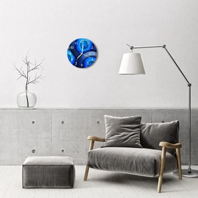 Sklenené hodiny okrúhle Abstraktné kruhy fi 30 cm
