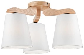 Lamkur Prisadený luster ANDREA 3xE27/60W/230V dub/biela LM-3.55/B/DĄB