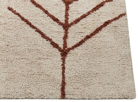 Bavlnený koberec 200 x 200 cm béžová/hnedá AKOREN Beliani