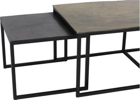 Kovové konferenčné stolíky v čierno-bronzovej farbe v súprave 3 ks 50x120 cm Kumalu – Light &amp; Living