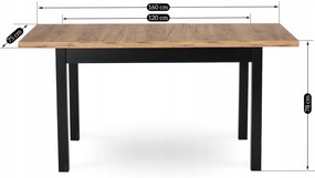 JAKS Rozkladací stôl Skubi 120-160 cm dub Craft