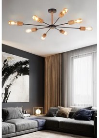 Top Light Star 8 - Luster na tyči STAR 8xE27/40W/230V borovica