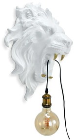 Biele nástenné svietidlo Lion Head