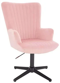 LuxuryForm DESIGN Kreslo AMADEO VELUR na čiernom kríži - ružové