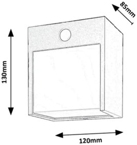 Rabalux 7478-LED Vonkajšie nástenné svietidlo so senzorom BALIMO LED/12W/230V IP44