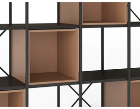 Knižnica v čierno-tehlovej farbe 140x179 cm Anya – Marckeric