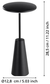 Eglo 900925 - LED Stmievateľná vonkajšia lampa PICCOLA 2,8W/5V 5200mAh IP54 čierna