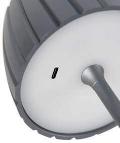 Stolná lampa sivá 3-stupňová stmievateľná v Kelvinoch nabíjateľná - Dolce