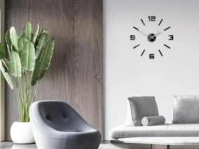 Nástěnné samolepící hodiny Arabic 50 cm černé/stříbrné