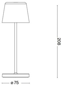 Ideal Lux - LED Stmievateľná dotyková stolná lampa CUTE LED/2,5W/3,7V IP65 čierna