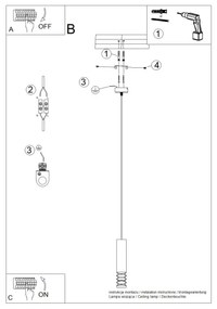 Sollux SL.1686 - Luster na lanku LAMI 1xGU10/10W/230V biela