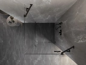 Mexen Lunar, 1-krídlový sprchový kút, pravý, 100 x 100 cm, 8mm číre sklo, čierny profil, 834-100-100-70-00-P