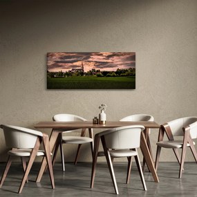 Obraz krajiny s kostolom (120x50 cm)