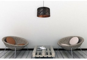 Závesné svietidlo Werona 3, 1x čierne textilné tienidlo so vzorom, (fi 40cm), c