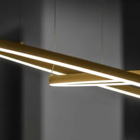 Ideal Lux - Závesný LED luster na lanku ORACLE SLIM LED/53W/230V 3000K, priemer 90 cm, zlatý