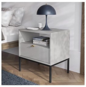 Nočný stolík NOVA 56x54 cm šedá/čierna