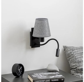 Brilagi - LED Nástenná lampa NUBILA 1xE27/25W/230V + LED/3W čierna/šedá