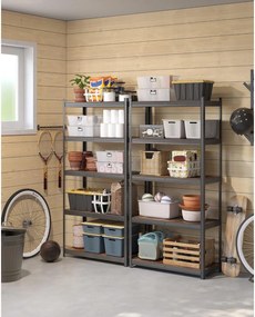 Regál s vysokou nosnosťou, nastaviteľné police, rustikálny hnedý