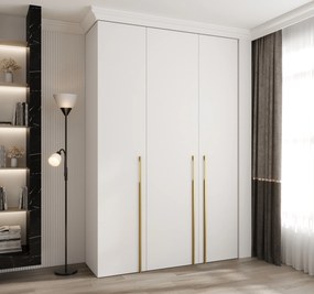 Šatníková skriňa 160 cm Carmela 40-3 (biela + zlatá). Akcia -20%. Vlastná spoľahlivá doprava až k Vám domov. 1126614
