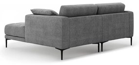 Sivá rohová pohovka (pravý roh/s leňoškou) Bemy – Micadoni