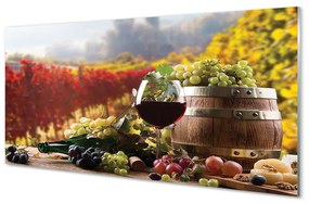 Sklenený obklad do kuchyne Jesene poháre na víno 120x60 cm