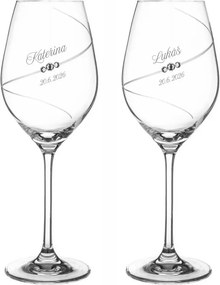 Svadobné poháre na víno Diamante Silhouette s kryštálmi Swarovski 2 ks