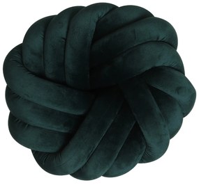 Dekoračný vankúš KNOT velvet, dark green, 33 cm