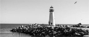 Obraz - Maják na pobreží, Santa Cruz, Kalifornia (120x50 cm)
