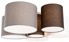 Stropné svietidlo biele, sivé a hnedé 6-žiarovkové - Multidrum