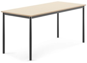 Stôl SONITUS, 1600x700x720 mm, HPL - breza, antracit