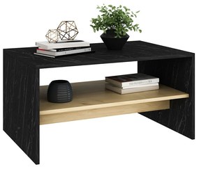 Konferenční stolek Apollon 90 cm mramor černý/dub safírový