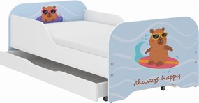 Wooden Toys Detská posteľ MIKI 160x80 KAPIBARA NA VLNE