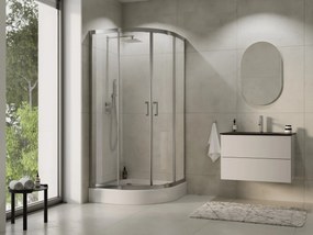 Besco Štvrťkruhový sprchový kút MODERN 190 HR 80x80 (90x90), výška 190 cm - bez vaničky BESCO-Rozmery: 90x90, BESCO-Profily: profily: chróm, výplň: m…