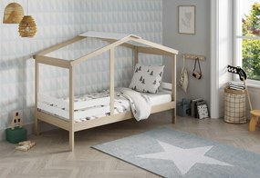 Detská posteľ elana 90 x 190 cm prírodná/biela MUZZA