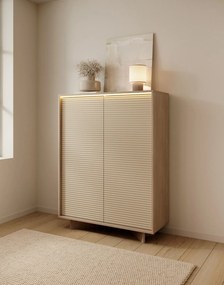 Vysoká komoda Semi A LED cappuccino bolivar naturalny
