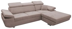 Rozkladacia pravá rohová sedacia súprava v tvare L CASTELO, béžová, s úložným priestorom