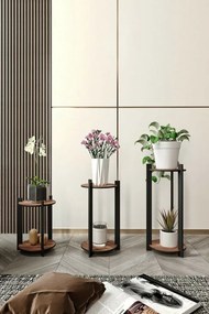Stojan na kvety Flower Desk Round - Walnut