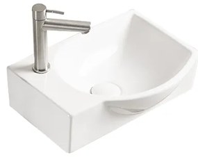 Mexen Mista, umývadlo na dosku, pravé, 40 x 28 cm, biela, 22174000R