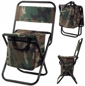 Verk 01234 Kempingová skladacia stolička s taškou 2 v 1 maskáč