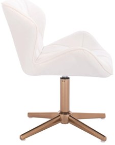 LuxuryForm DESIGN Stolička MILANO VELUR na zlatom kríži - biela
