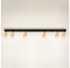 Brilagi - Bodové svietidlo SELE 6xGU10/30W/230V čierna/dekor duba