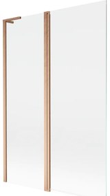 Mexen Mist L, 2-krídlová vaňová zástena 120 x 150 cm, číre sklo, medený matný profil, 8A9L-120-011-65-00