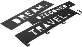 Nástenný vešiak so štyrmi háčikmi, Dream, Discover, Travel