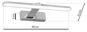 Nástenné LED svietidlo Splash, 1x LED 8w, 4000k, (40 cm), ch
