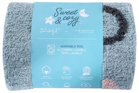 Modrý prateľný ručne tkaný bavlnený detský koberec ø100 cm Big Big World – Lorena Canals