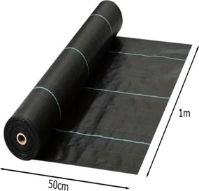 Čierna agrotextília proti burine 1 × 50 m, 70 g/m²